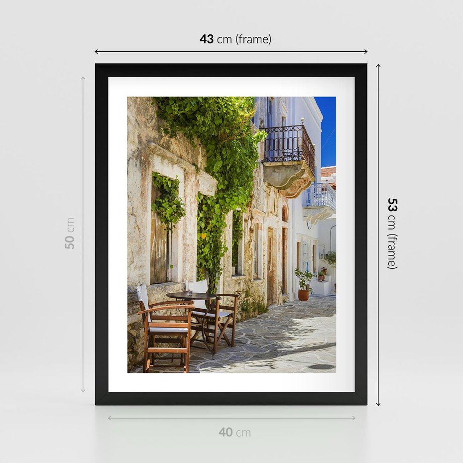 Plakat w ramie 40x50 - Zaklęta Przestrzeń - uliczka, perspektywa - rama czarna