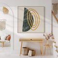 Obraz w ramie 50x50 - Nowoczesne Dialogi Materii - nowoczesny plakat, abstrakcyjne kształty - rama drewno