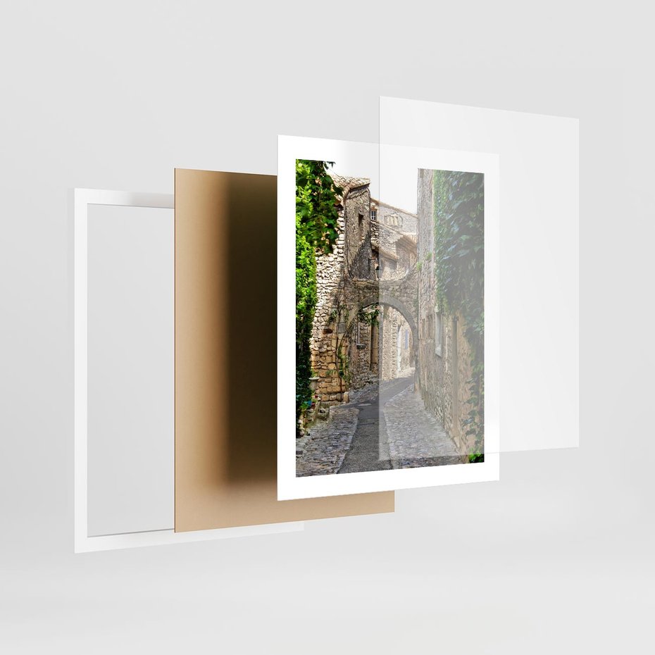 Plakat w ramie 40x50 - Urokliwa perspektywa uliczki - uliczka, perspektywa - rama biała