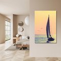 Obraz na płótnie 80x120 - Żaglówka na Horyzoncie - żaglówka, jacht