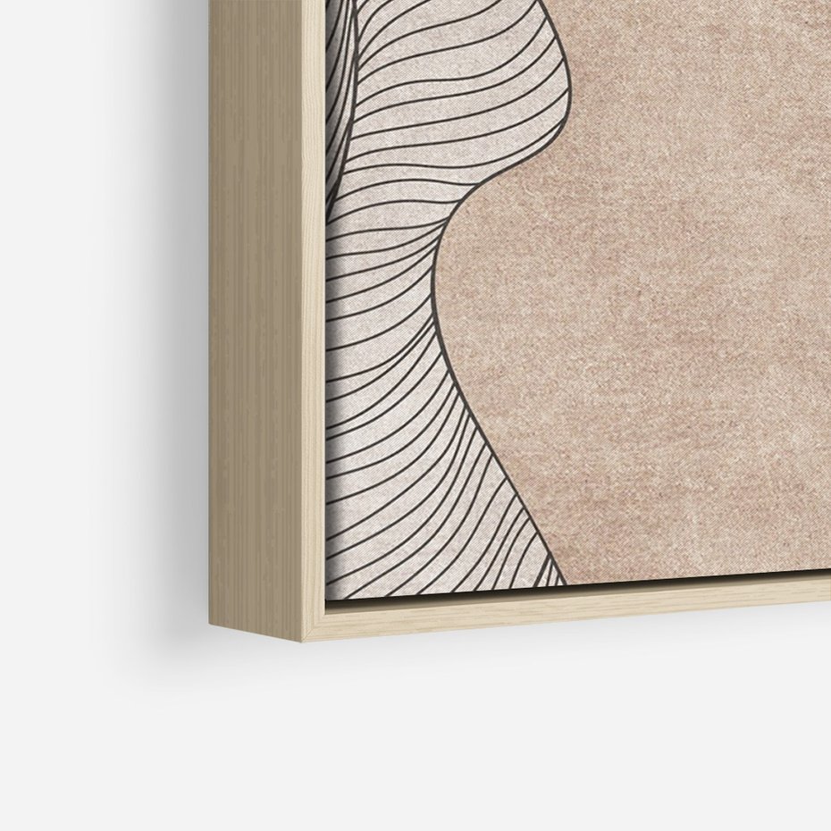 Obraz w ramie 70x100 - Symfonia uczuć i kształtów - delikatna kompozycja, falujące linie - rama drewno