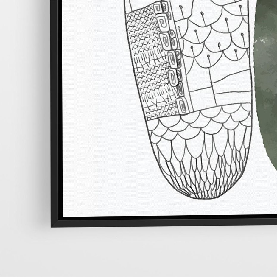 Obraz w ramie 50x50 - Przesunięte Jabłko - minimalistyczny plakat, jabłko - rama czarna