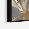 Obraz w ramie 50x70 - Szept roślinnych emocji - olejna abstrakcja, złoto i brąz - rama czarna