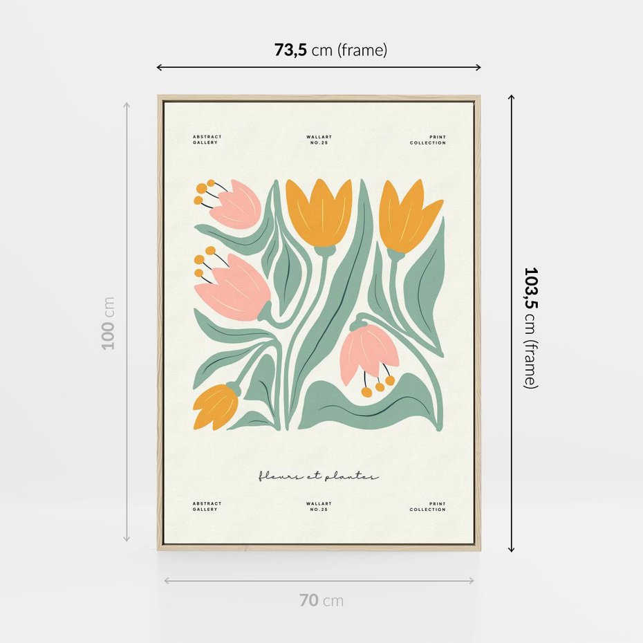 Obraz w ramie 70x100 - Tajemnicza Aura - kwiaty, nowoczesna abstrakcja - rama drewno