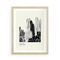 Plakat w ramie 50x70 - Boho Oaza - kaktusy, rośliny - rama drewno