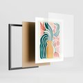 Plakat w ramie 40x50 - Kolorowe Pasmo - abstrakcyjne kwiaty w wazonie, pdastelowe kolory - rama czarna
