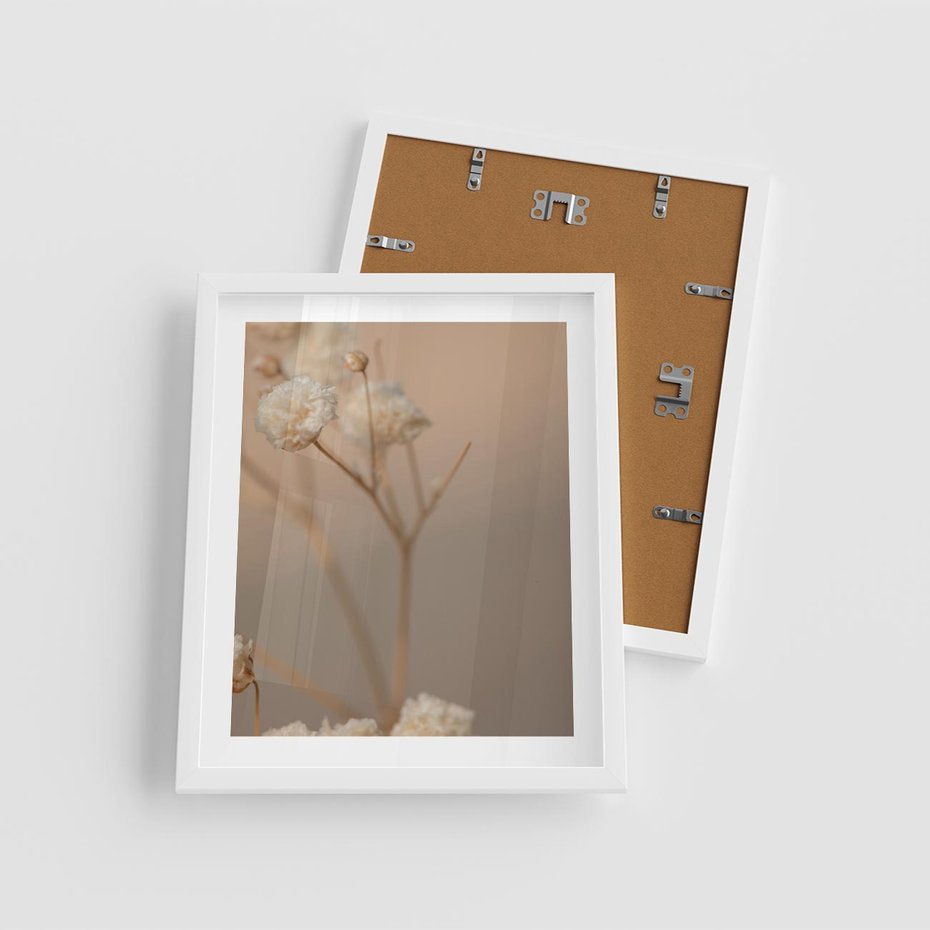 Plakat w ramie 40x50 - Subtelna gipsówka - gipsówka, suche - rama biała