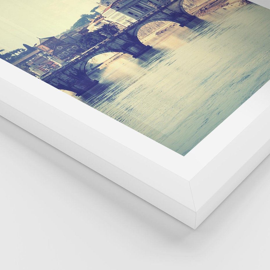 Plakat w ramie 40x50 - Urok włoskiego miasta - Włochy, miasto - rama biała