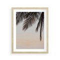 Plakat w ramie 40x50 - Tropikalna Harmonia - palmy na tle nieba - rama drewno