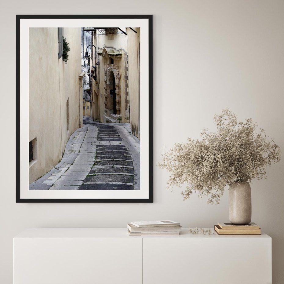 Plakat bez ramy 21x30 - Uroki Włoskiej Uliczki - włoska, uliczka