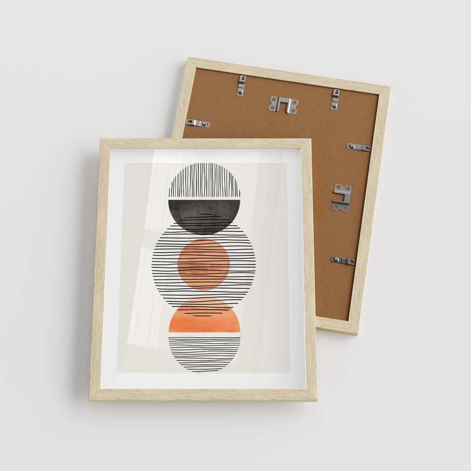 Plakat w ramie 40x50 - Geometryczna Abstrakcja - abstrakcja, nowoczesny obraz - rama drewno