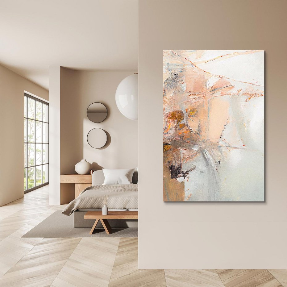 Obraz na płótnie 50x70 - Taniec księżycowego pyłu - abstrakcja, tekstury farb