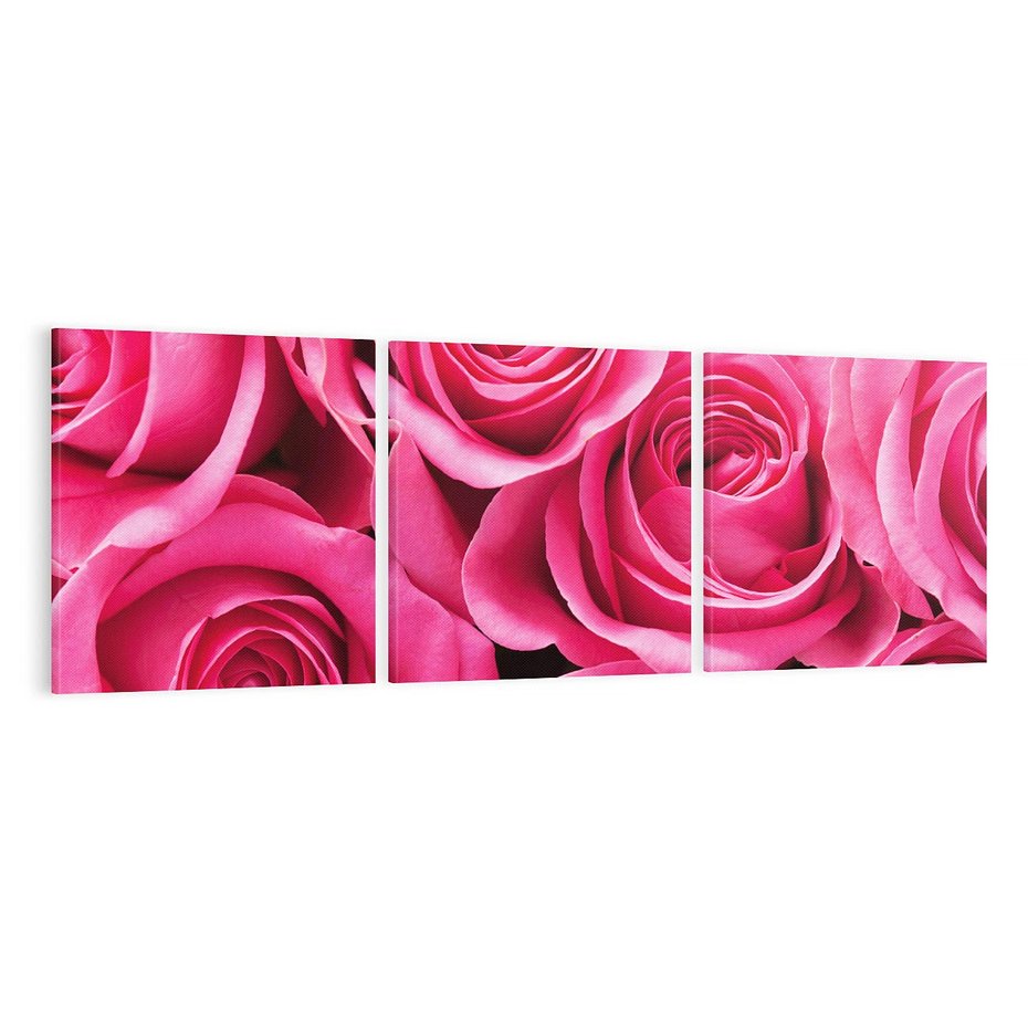 Obraz na płótnie 120x40 - Romantyczne róże w pełnym rozkwicie - róże, kwiaty