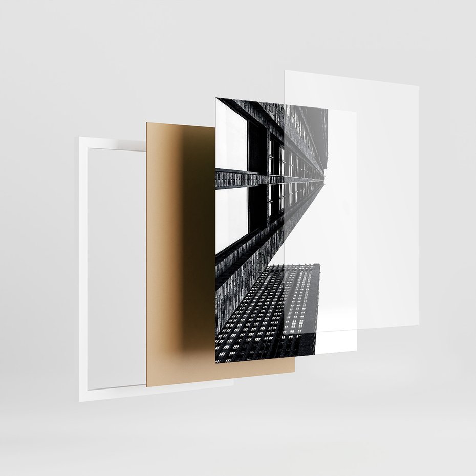 Zestaw obrazy w ramie 50x70 galeria - Architektura, budynki, czarno, biały - rama biała