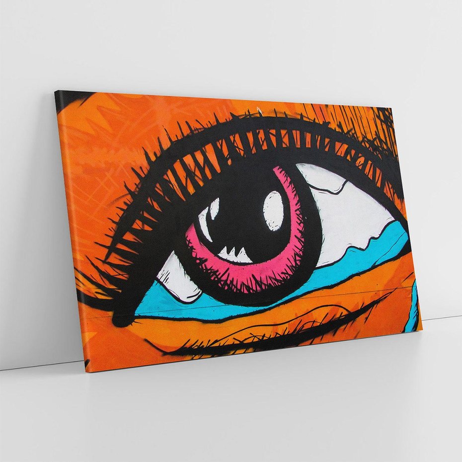 Obraz na płótnie 120x80 - Artystyczne spojrzenie: oko w graffiti - oko, graffiti
