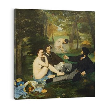 Obraz na płótnie 40x40 - "Śniadanie na trawie" (1863) Edouard Manet - Reprodukcja - reprodukcja, obraz na płótnie
