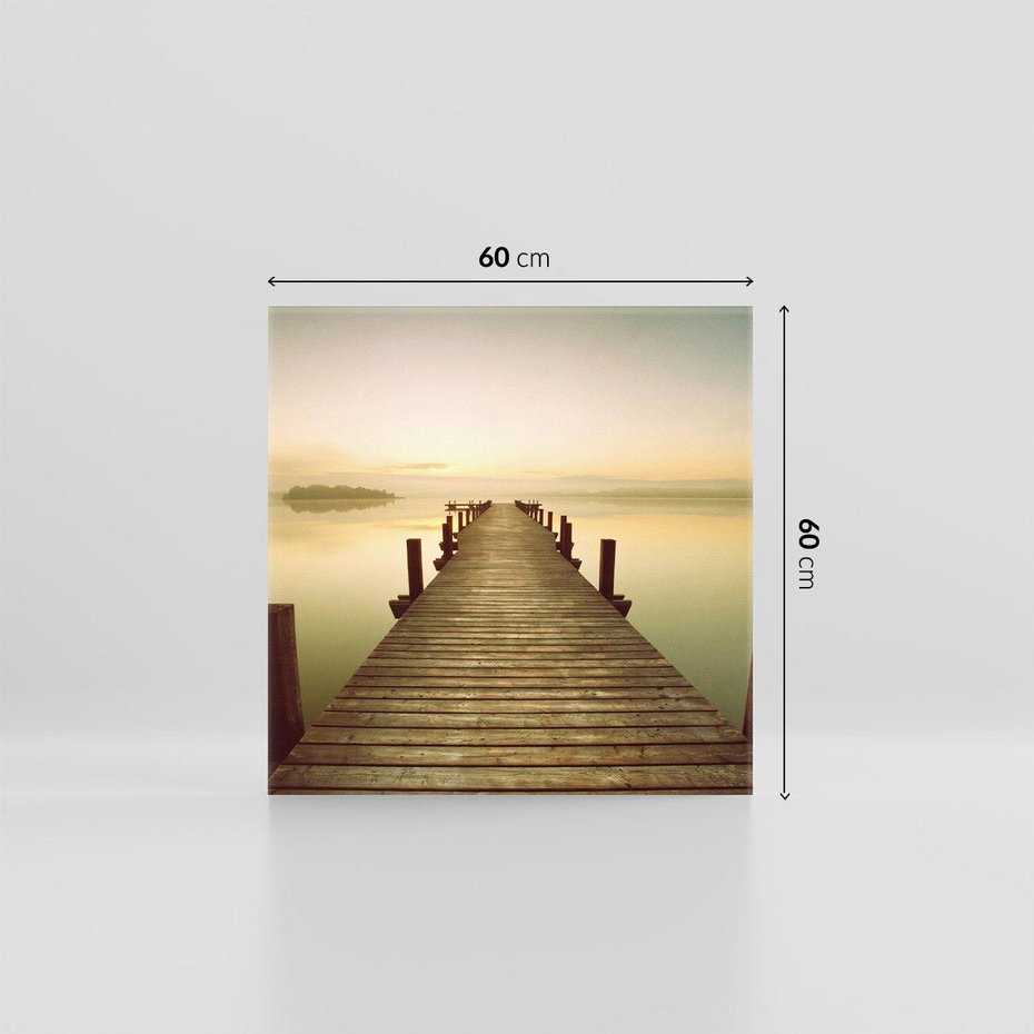 Obraz na płótnie 60x60 - Molo: spacer nad morzem - molo, morze