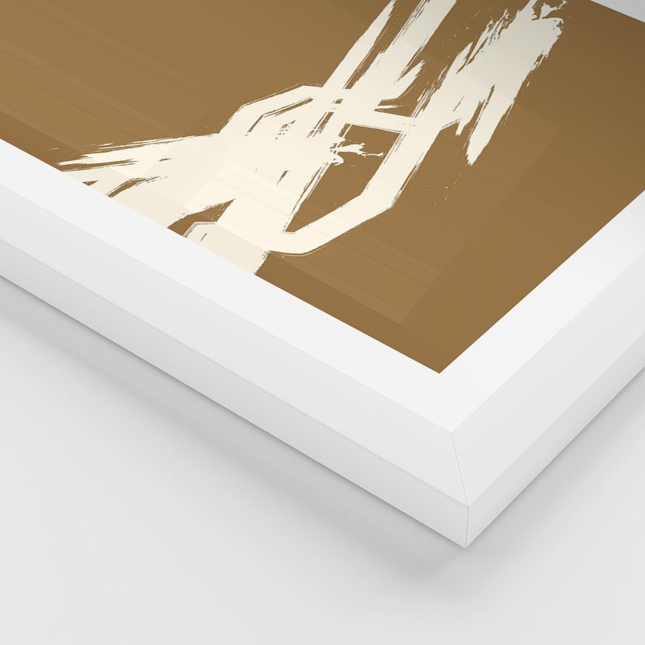 Plakat w ramie 30x40 - Taniec Energii - abstrakcyjne kreski, maźnięcia - rama biała