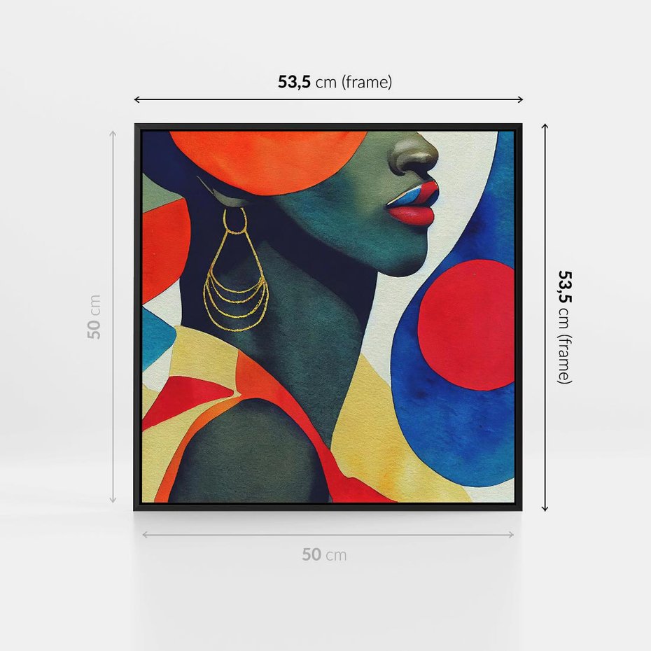 Obraz w ramie 50x50 - Kolory Kobiety - mural, abstrakcja - rama czarna