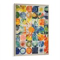 Obraz w ramie 80x120 - Rozkwitające Wzory Abstrakcji - abstrakcyjny obraz, mnogość kolorów - rama drewno