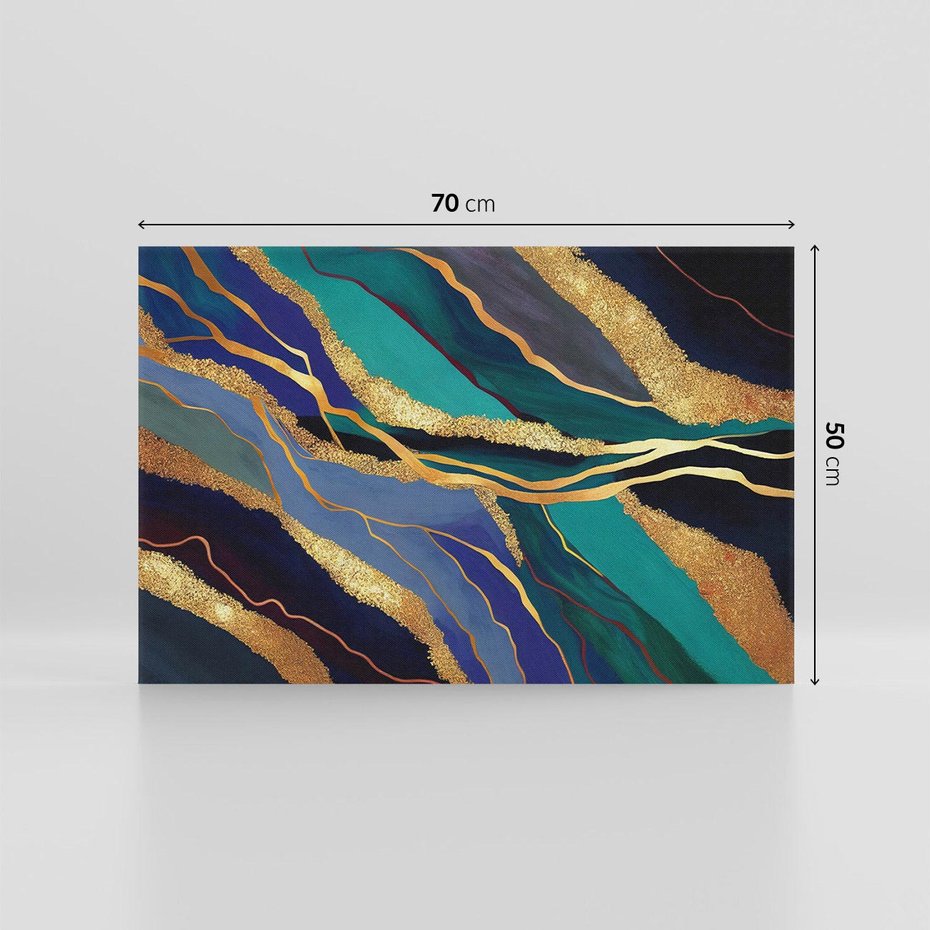 Obraz na płótnie 70x50 - Sztorm malarskich emocji - marmur, abstrakcyjna grafika