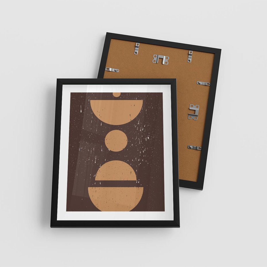 Plakat w ramie 40x50 - Impulsy Przestrzeni - mid century styl, nowoczesna grafika - rama czarna