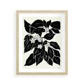 Plakat w ramie 40x50 - Ruchome szkicowe odbicia - czarno biała grafika, roślinność - rama drewno