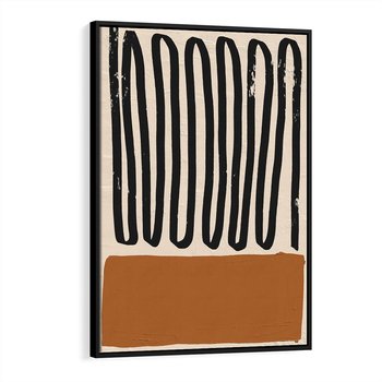 Obraz w ramie 50x70 - Boho Impulsy Kreatywności - abstrakcyjny plakat, brąz - rama czarna