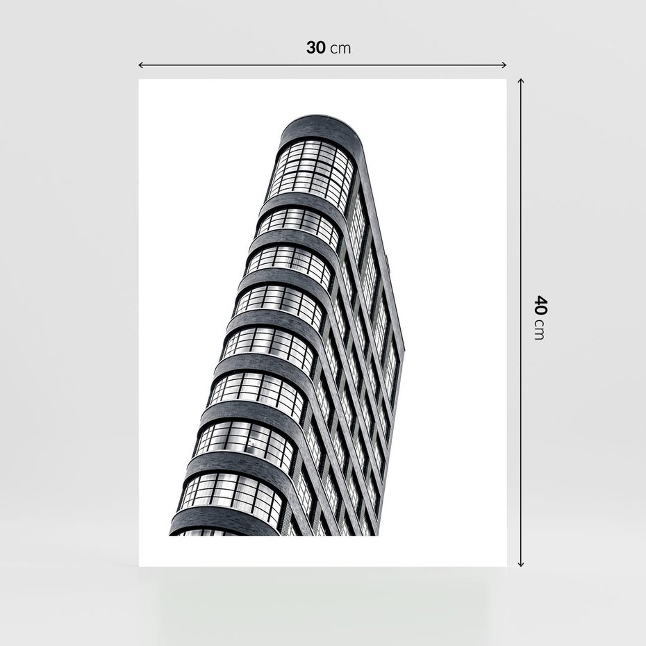Plakat bez ramy 30x40 - Wieżowiec na Monochromatycznym Obrazie - architektura, wieżowiec