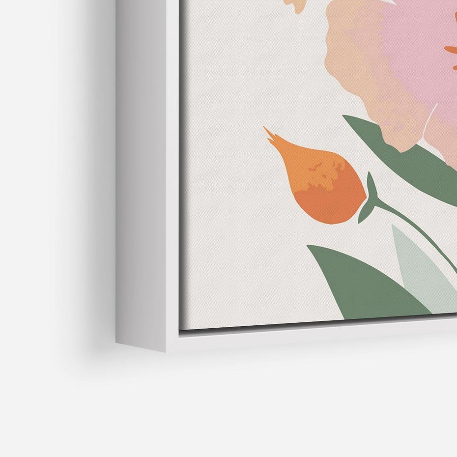 Obraz w ramie 80x80 - Kwiatowe Nastroje - kwiat, sztuka nowoczesna - rama biała