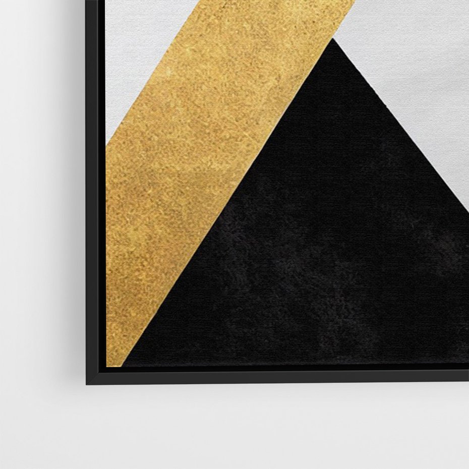 Obraz w ramie 50x70 - Pudrowe Abstrakcyjne Lustra - złote abstrakcyjne linie, szarość - rama czarna