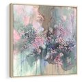 Obraz w ramie 50x50 - Efemeryczne Kwitnienie Drzew - akwarela, rozmyte pastelowe tłó - rama drewno