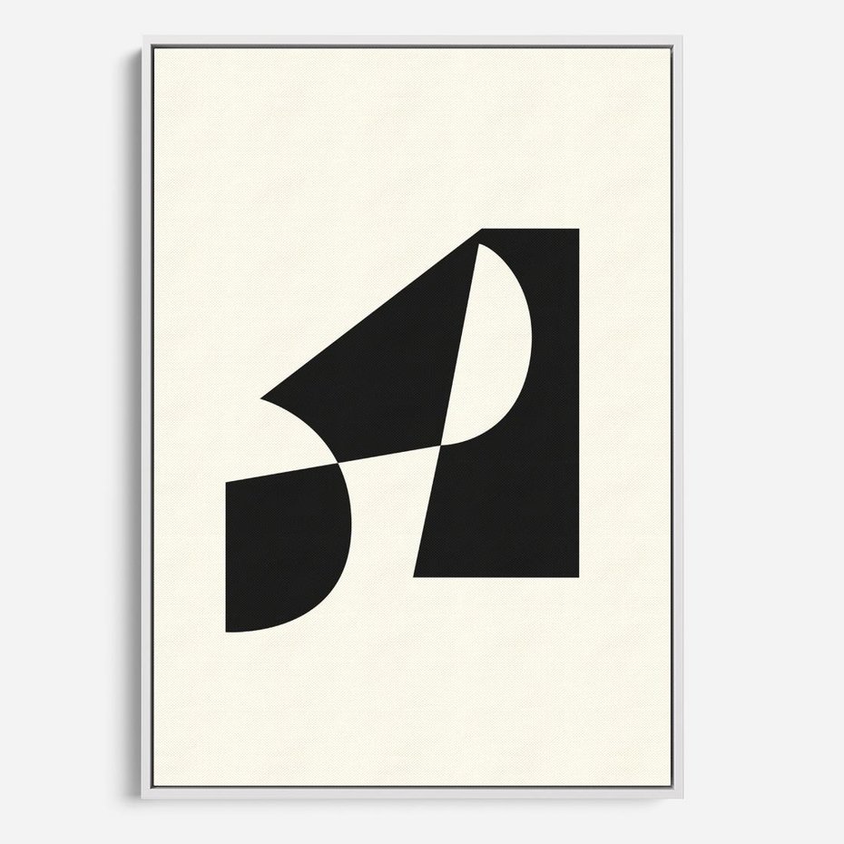 Obraz w ramie 80x120 - Rozświetlony Cień - abstrakcyjna sztuka, geometria - rama biała