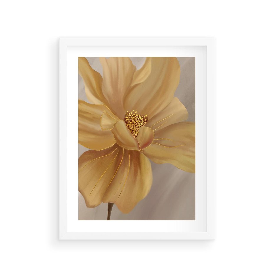 Plakat w ramie 30x40 - Kwiaty malowane olejem - eksplozja kolorów - kwiaty, malowane - rama biała