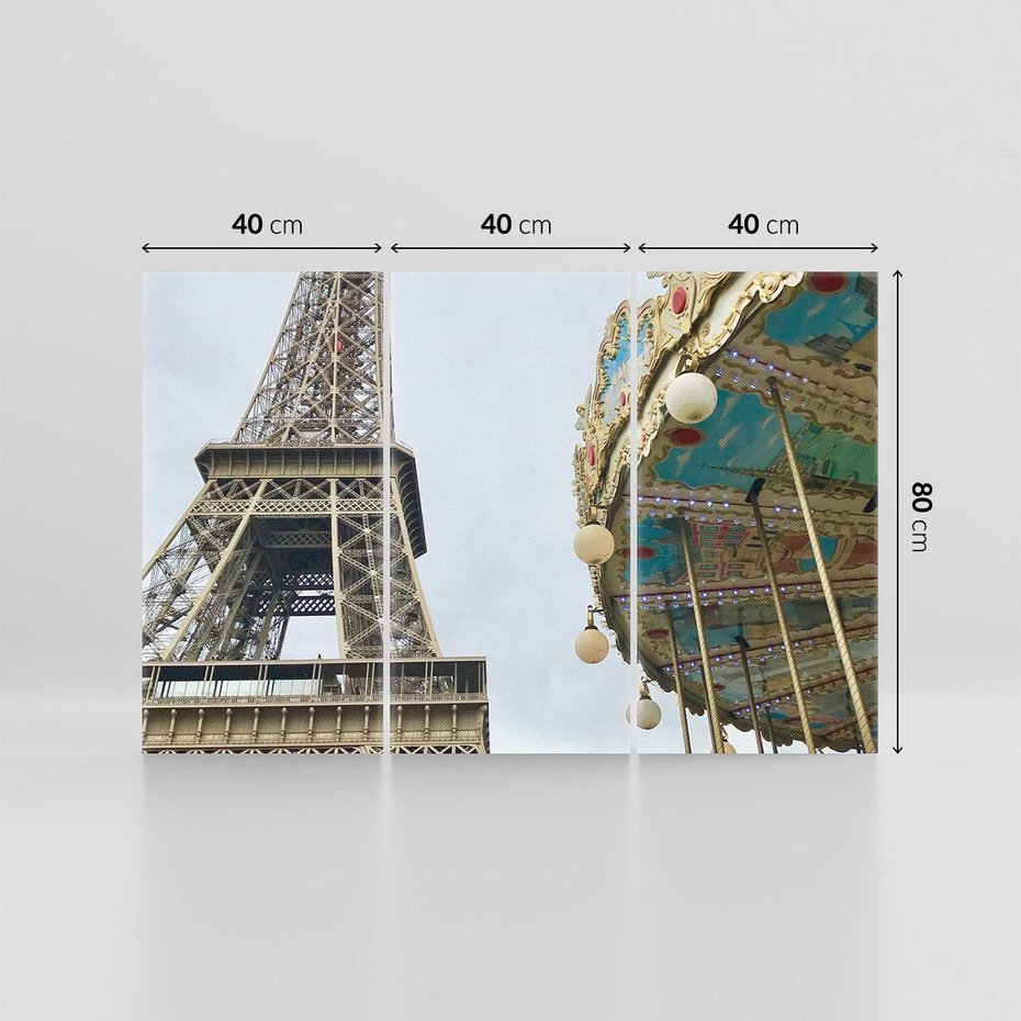 Obraz na płótnie 120x80 - Delikatność kolorów - wieża, Eiffla