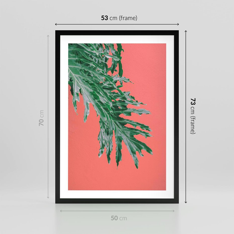 Plakat w ramie 50x70 - Energetyczna Eksplozja Natury - liście, kolor - rama czarna