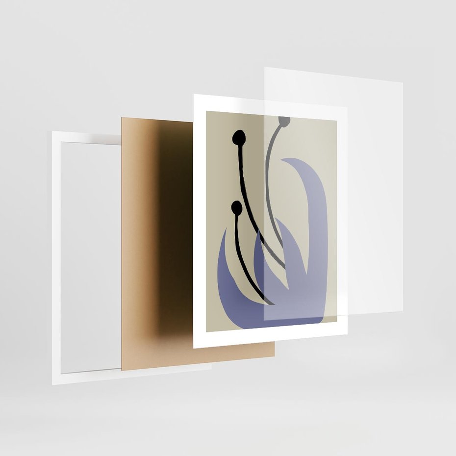 Plakat w ramie 40x50 - Bezgraniczne Przenikanie - minimalizm, boho plakat - rama biała