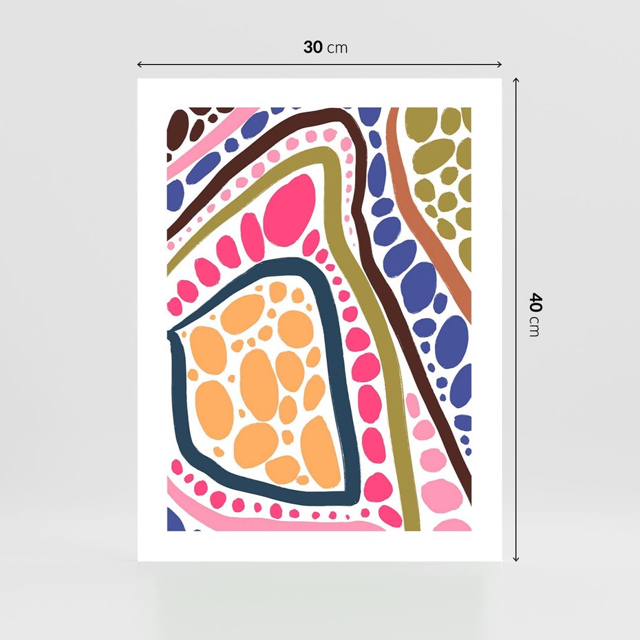 Plakat bez ramy 30x40 - Migocące Tęczowe Widzenia - kolorowe wzory, tęczowe żywe kolory