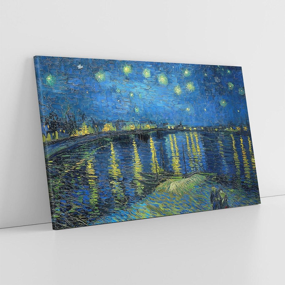 Obraz na płótnie 100x70 - "Starry Night Over the Rhone" (1888) Vincent van Gogh - Reprodukcja - reprodukcja, obraz na płótnie