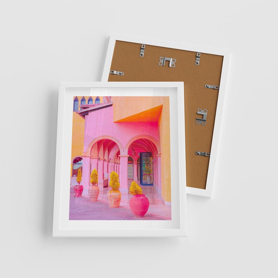 Plakat w ramie 40x50 - Marokańskie pastele - marokański, pastele - rama biała