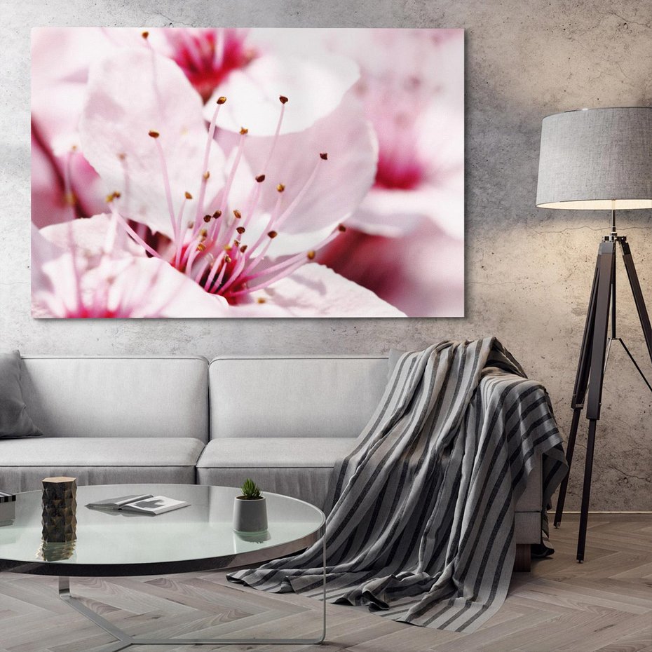 Obraz na płótnie 120x80 - Kwitnąca Wiśnia - kwiaty, kwitnąca