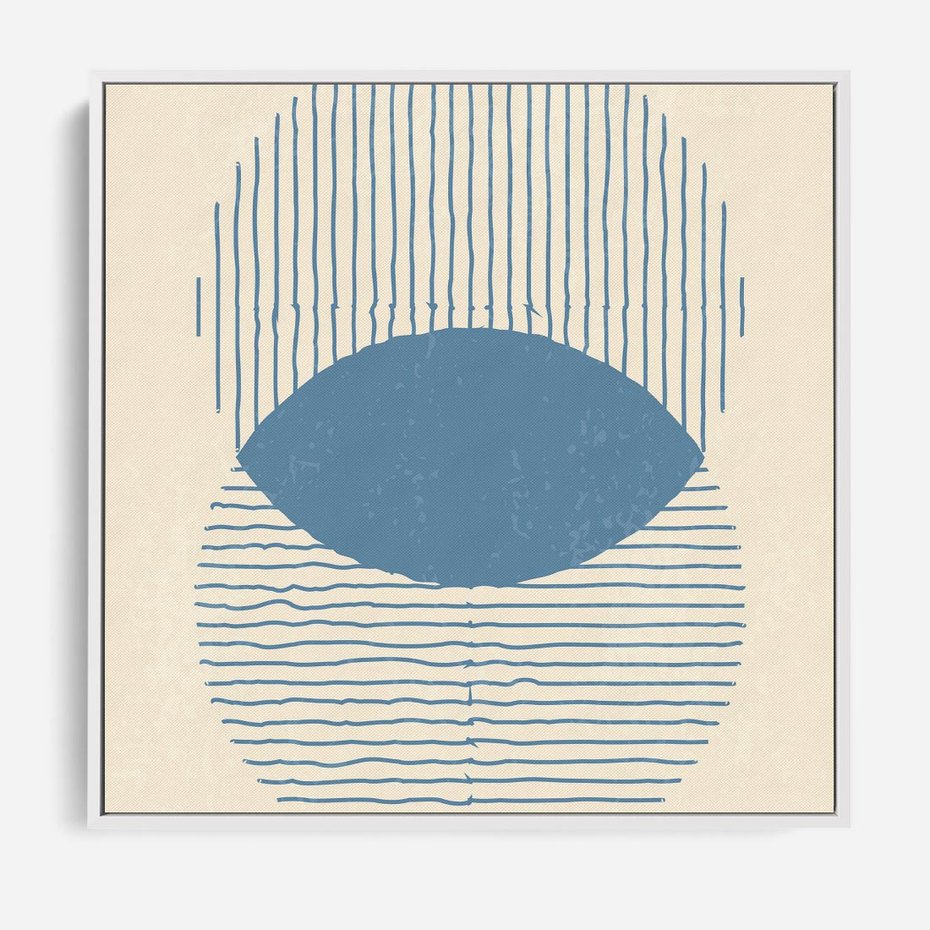 Obraz w ramie 80x80 - Wnętrza Refleksji - geometryczne kształty, koła - rama biała