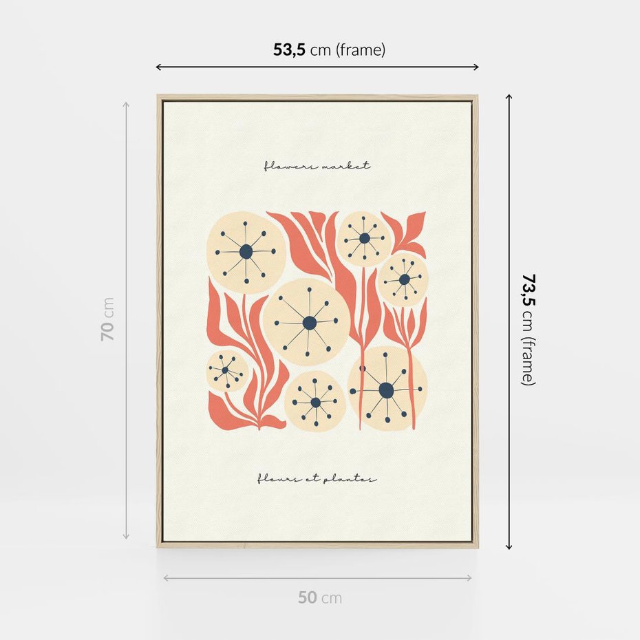 Obraz w ramie 50x70 - Dmuchawce w Abstrakcji - dmuchawce, abstrakcja - rama drewno