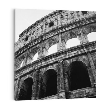 Obraz na płótnie 60x60 - Koloseum w Czarnej Bieli - antyczna architektura, koloseum