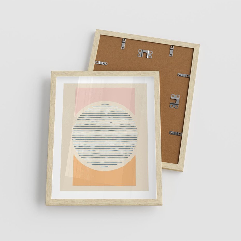 Plakat w ramie 40x50 - Rozbijająca Opowieść - geometryczne kształty, koła - rama drewno