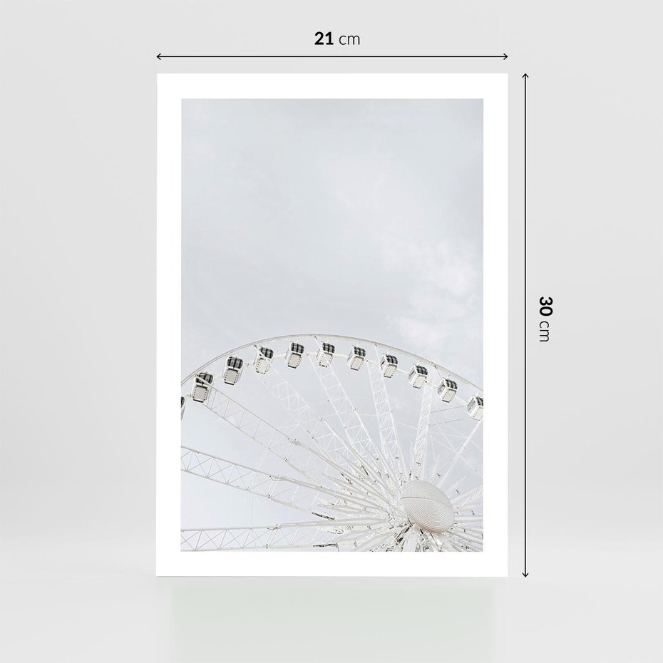 Plakat bez ramy 21x30 - Karuzela Młyńska: Nostalgiczne Koło - młyńskie koło, karuzela