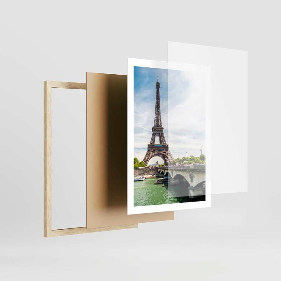 Plakat w ramie 50x70 - Ikona Romantyzmu - Eiffla, Francja - rama drewno