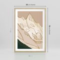 Plakat w ramie 50x70 - Góry w Złocie i Minimalizmie - grafika, złote góry - rama drewno