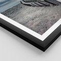 Plakat w ramie 50x70 - Burzowy pomost na plaży - plaża, pomost - rama czarna