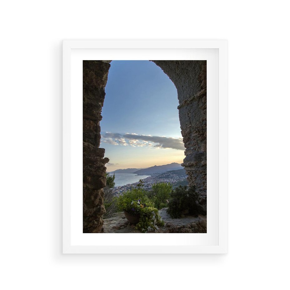 Plakat w ramie 30x40 - Pejzaż w perspektywie - pejzaż, perspektywa - rama biała